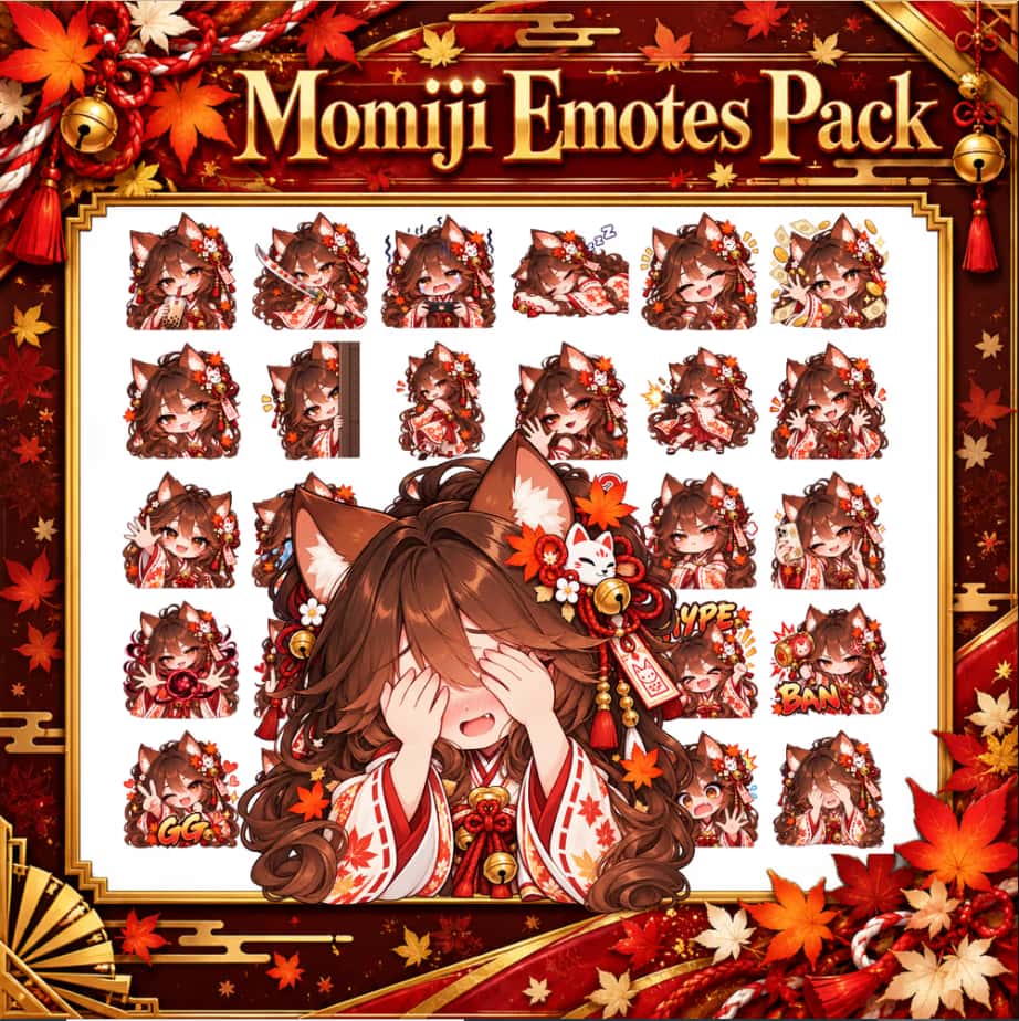 30 Cute Twitch Emotes Pack | Discord PNG Emote Bundle